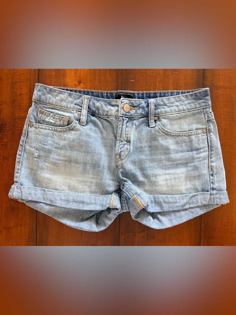 GAP Light Blue Rolled Hem Denim Shorts
